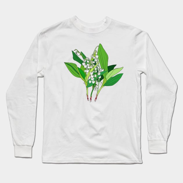 Lilly of the Valley Long Sleeve T-Shirt by lamaisondulapino